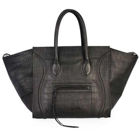 celine croc phantom|CELINE Crocodile Embossed Nubuck Large Phantom Luggage .